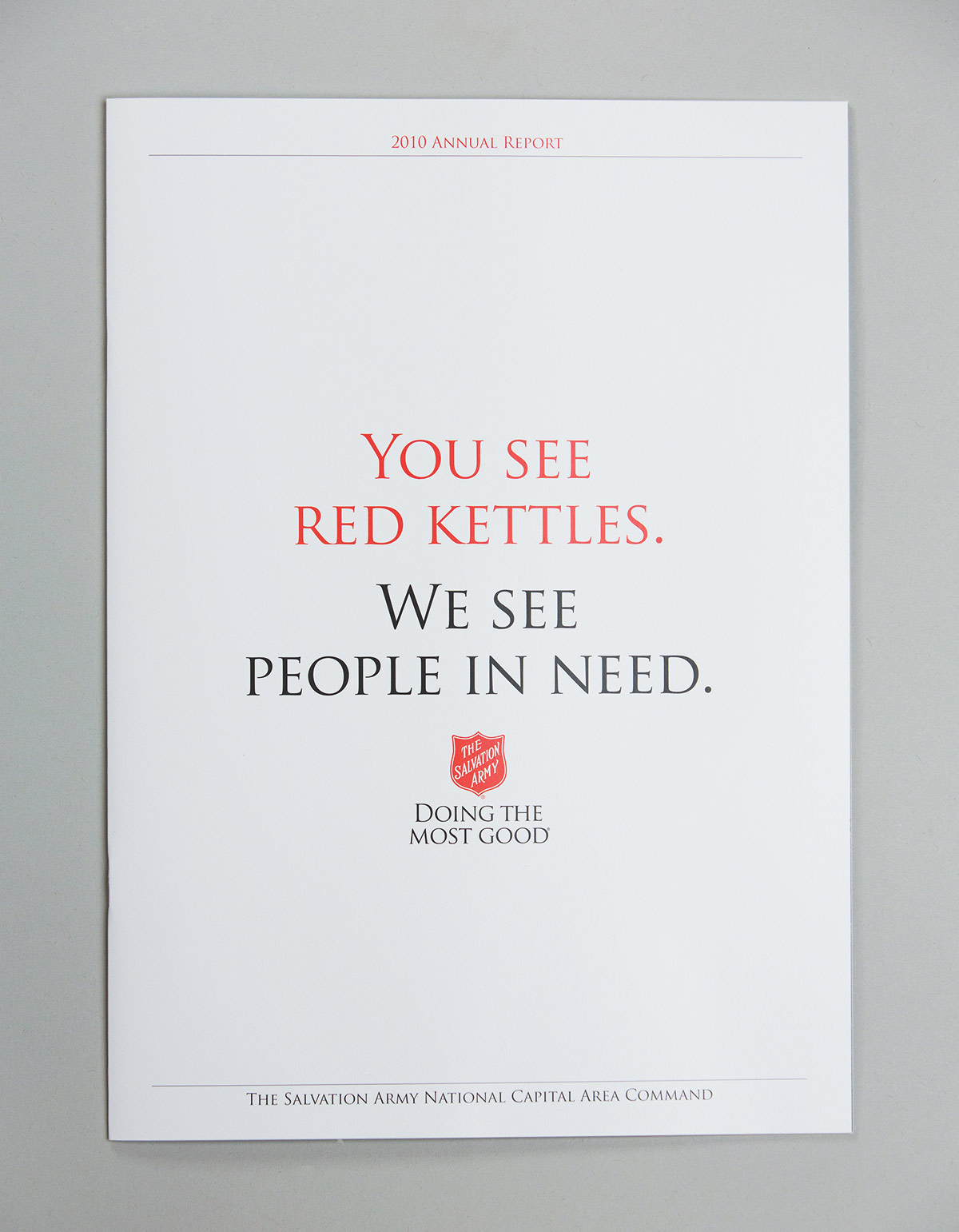 Cover design for Salvation Army annual report