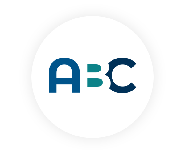 New logo showing the ABC letters overlapping each other for the Automatic Benefit for Children organization.